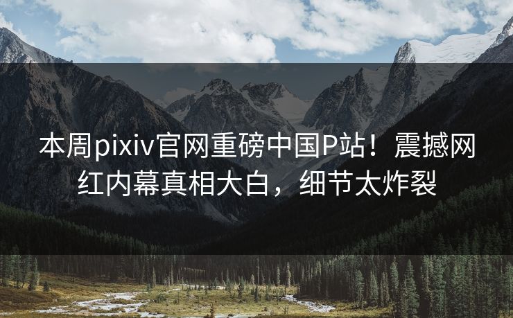 本周pixiv官网重磅中国P站！震撼网红内幕真相大白，细节太炸裂
