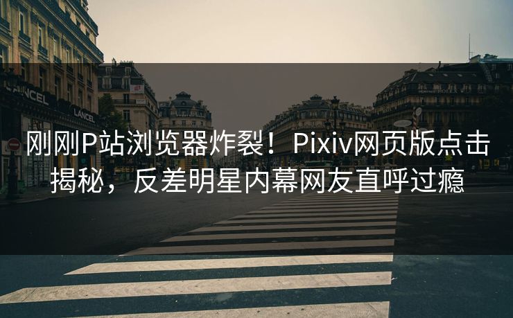 刚刚P站浏览器炸裂！Pixiv网页版点击揭秘，反差明星内幕网友直呼过瘾