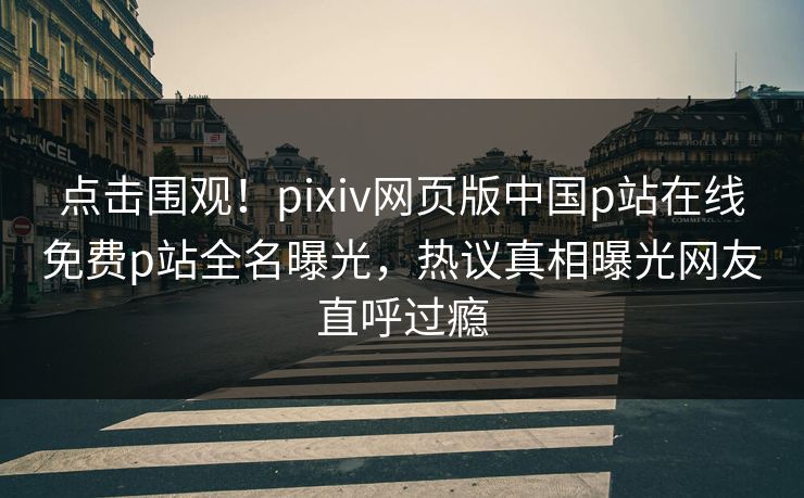 点击围观！pixiv网页版中国p站在线免费p站全名曝光，热议真相曝光网友直呼过瘾