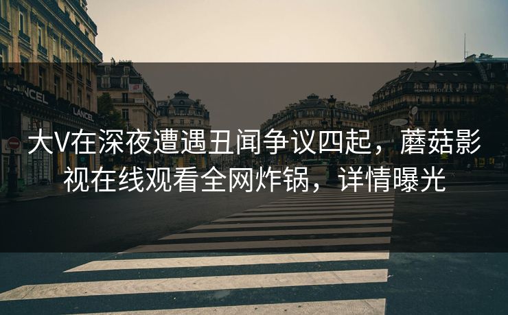 大V在深夜遭遇丑闻争议四起，蘑菇影视在线观看全网炸锅，详情曝光