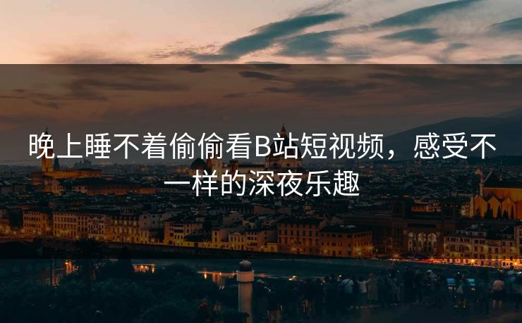 晚上睡不着偷偷看B站短视频，感受不一样的深夜乐趣