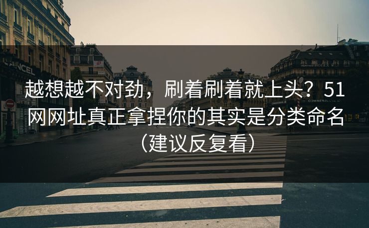 越想越不对劲，刷着刷着就上头？51网网址真正拿捏你的其实是分类命名（建议反复看）